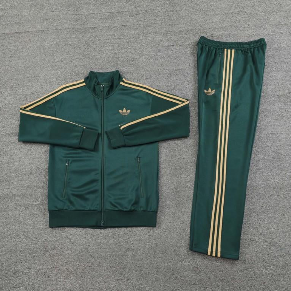 24/25 Adidas Original Green Full Zipper Jacket +Long Pants