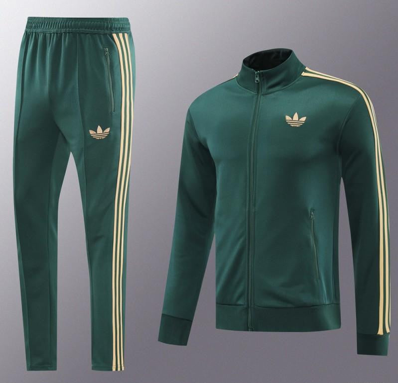 24/25 Adidas Original Green Full Zipper Jacket +Long Pants