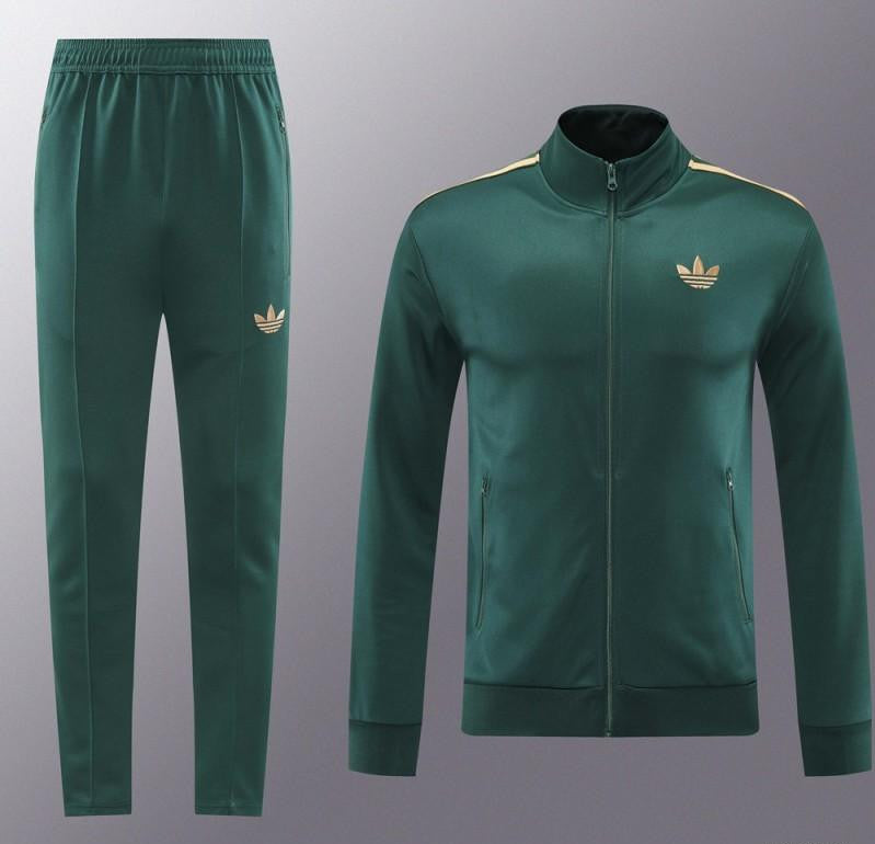 24/25 Adidas Original Green Full Zipper Jacket +Long Pants