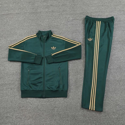 24/25 Adidas Original Green Full Zipper Jacket +Long Pants