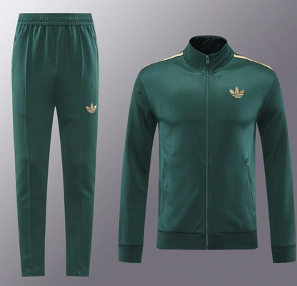 24/25 Adidas Original Green Full Zipper Jacket +Long Pants